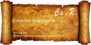 Csurka Reginald névjegykártya